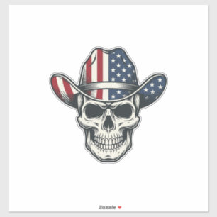 Patriotic Cowboy Skull Vintage Engraving Shirt_1
