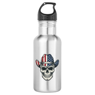 Patriotic Cowboy Skull Vintage Engraving Shirt_1 532 Ml Water Bottle