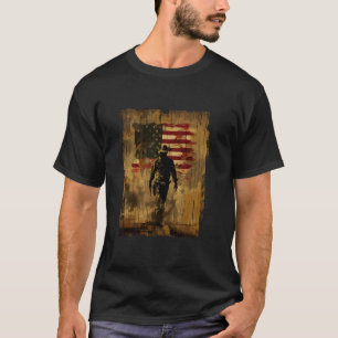 Patriotic Cowboy USA Flag Country Outlaw Western S T-Shirt