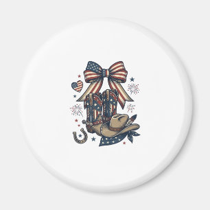 Patriotic Cowgirl Boots and Bow Western Shirt Desi Magnet