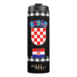 Patriotic Croatia travel Mug, Croatian Flag Thermal Tumbler