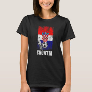 Patriotic Croatian Soccer Player Croatia Flag Soc T-Shirt