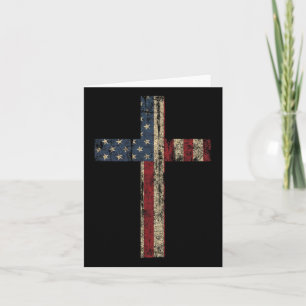 Patriotic Cross - American Flag Faith Us Independe Card