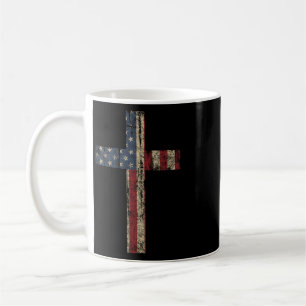 Patriotic Cross - American Flag Faith Us Independe Coffee Mug