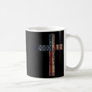 Patriotic Cross - American Flag Faith Us Independe Coffee Mug