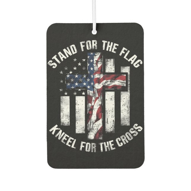 Patriotic Cross Car Air Freshener (Front)