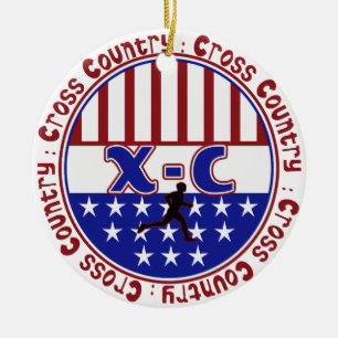 PATRIOTIC CROSS COUNTRY ORNAMENT XC