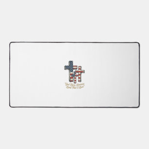 Patriotic Cross God Bless America Shirt Design_1 Desk Mat