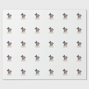 Patriotic Cross God Bless America Shirt Design_1 Wrapping Paper