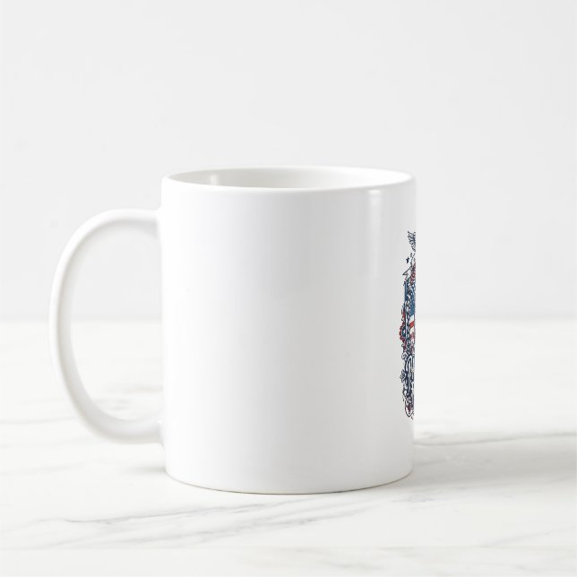 Patriotic Cross Stitcher Vector Graphic Tee_1 Coffee Mug (Left)