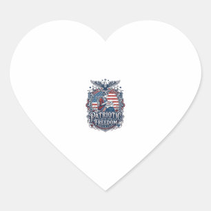 Patriotic Cross Stitcher Vector Graphic Tee_1 Heart Sticker