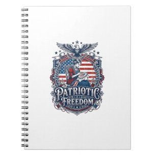 Patriotic Cross Stitcher Vector Graphic Tee_1 Notebook