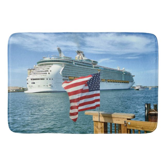Patriotic Cruise Sailaway Bath Mat (Front)