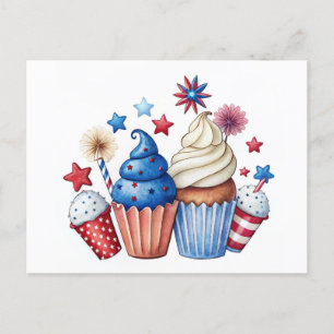 Patriotic cupcakes postcard