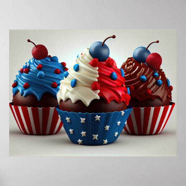 Patriotic Cupcakes Poster (Front)