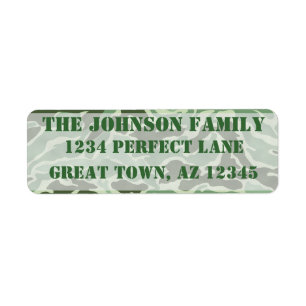 Patriotic Custom Green Army Camouflage Labels