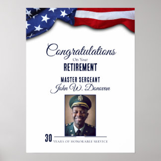 Patriotic Custom Military Retirement Poster