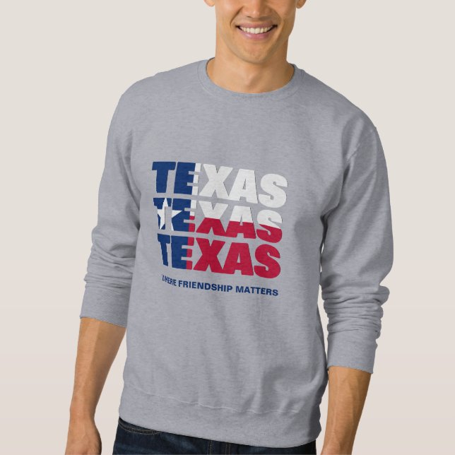 Patriotic Custom TEXAS FLAG Sweatshirt (Front)