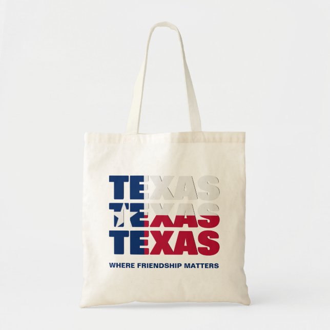 Patriotic Custom TEXAS FLAG Tote Bag (Front)