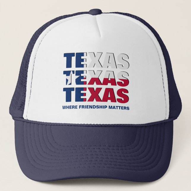 Patriotic Custom TEXAS FLAG Trucker Hat (Front)