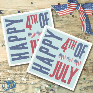 Patriotic Cute American Flag 4th Of July Party Napkin