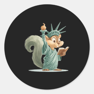 Patriotic Cute Squirrel Costume For Liberty Of Sta Classic Round Sticker