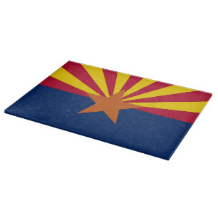 Patriotic cutting board with Arizona State flag