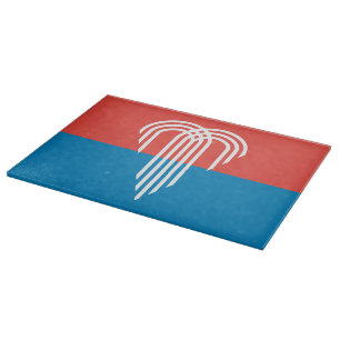 Patriotic cutting board with Flag of Kansas City