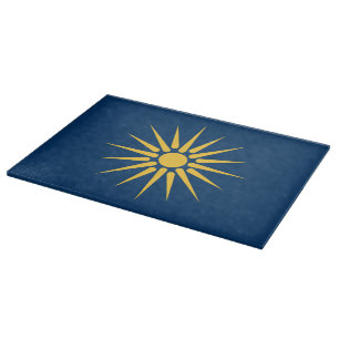 Patriotic cutting board with Flag of Macedonia