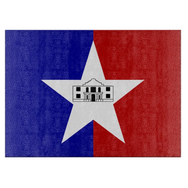 Patriotic cutting board with Flag of San Antonio (Front)
