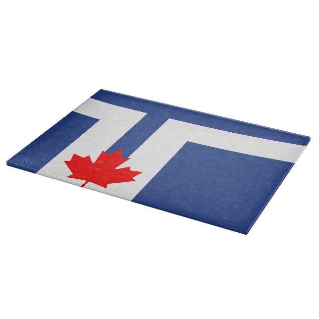 Patriotic cutting board with Flag of Toronto (Corner)