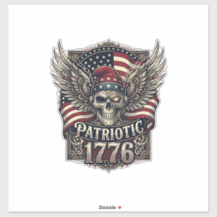 Patriotic Cyber Liberty Skull Cyberpunk Future Fre