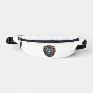 Patriotic Cyber Liberty Skull Cyberpunk Future Fre Bum Bags