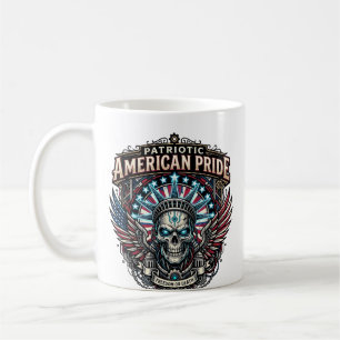 Patriotic Cyber Liberty Skull Cyberpunk Future Fre Coffee Mug