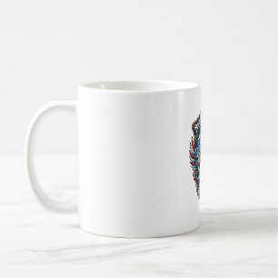 Patriotic Cyber Liberty Skull Cyberpunk Future Fre Coffee Mug