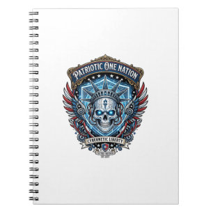 Patriotic Cyber Liberty Skull Cyberpunk Future Fre Notebook