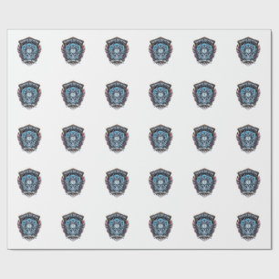 Patriotic Cyber Liberty Skull Cyberpunk Future Fre Wrapping Paper