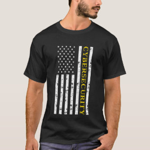Patriotic Cyber Security Usa American Flag Compute T-Shirt