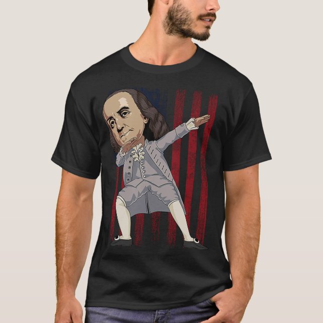 Patriotic Dabbing Benjamin Franklin Dab Dance 4th  T-Shirt (Front)