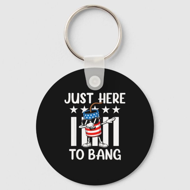 Patriotic dabbing firecracker usa for july fourth  key ring (Front)