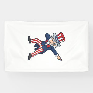 Patriotic Dabbing Gentleman Vintage Vector Design_ Banner