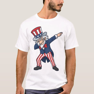 Patriotic Dabbing Gentleman Vintage Vector Design_ T-Shirt