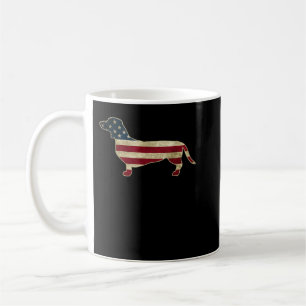 Patriotic Dachshund 4th Of July American Flag Dog  Coffee Mug