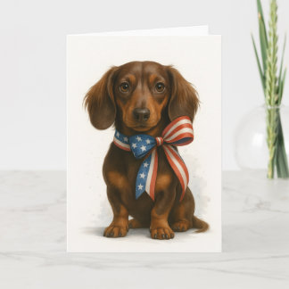 Patriotic Dachshund Card