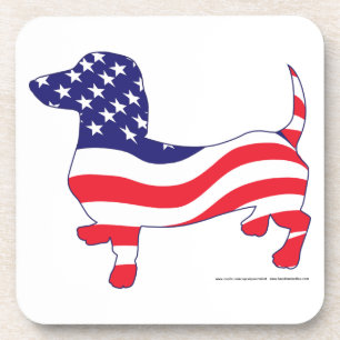 Patriotic Dachshund Coaster