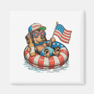Patriotic Dachshund Dog 250 Anniversary 4th July Magnet