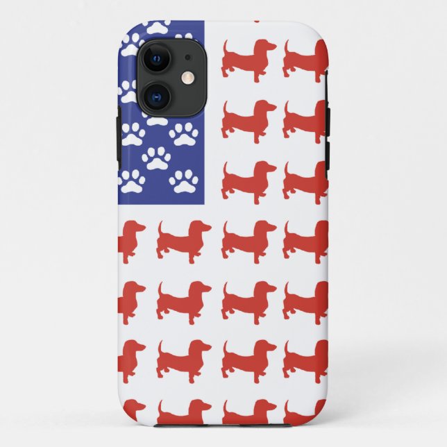 Patriotic Dachshund Doxie Case-Mate iPhone Case (Back)