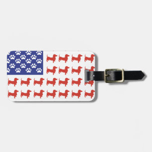 Patriotic Dachshund Doxie Luggage Tag
