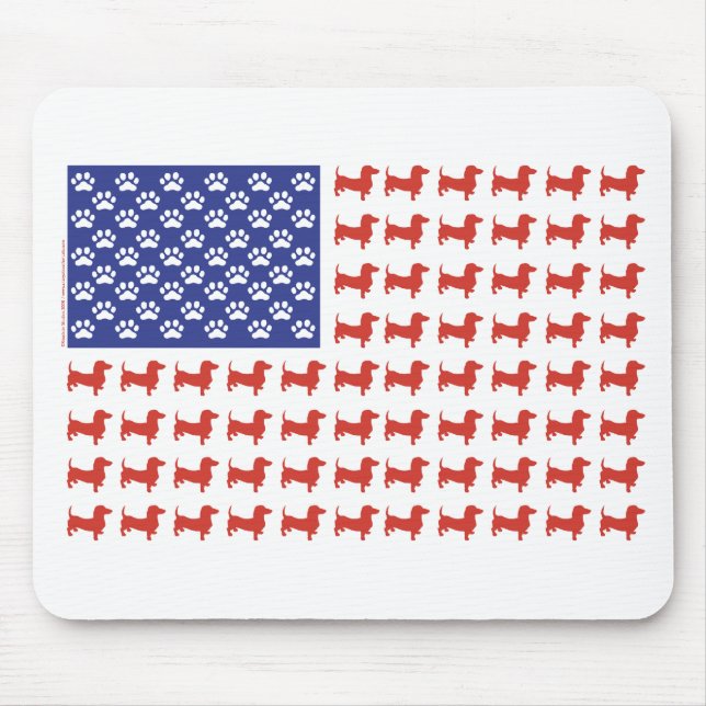 Patriotic Dachshund Doxie Mouse Pad (Front)