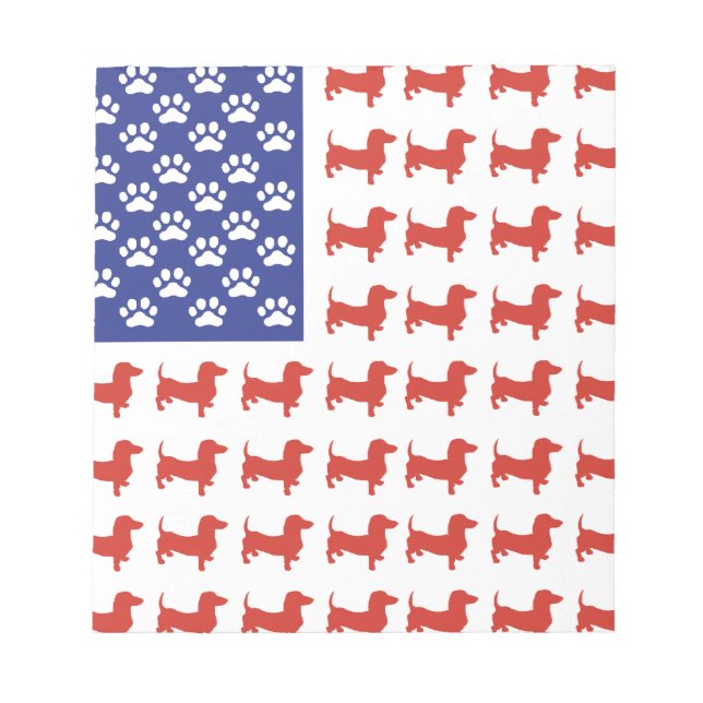 Patriotic Dachshund Doxie Notepad (Front)